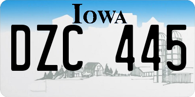 IA license plate DZC445