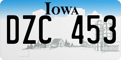 IA license plate DZC453