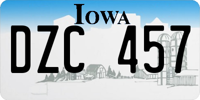 IA license plate DZC457