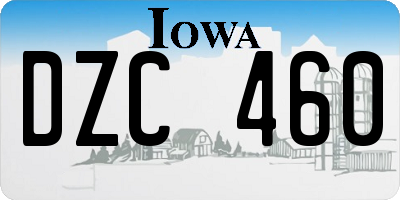 IA license plate DZC460