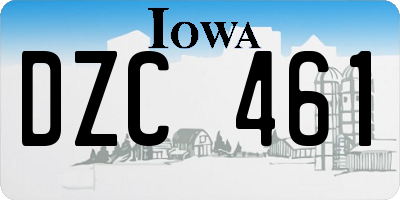 IA license plate DZC461