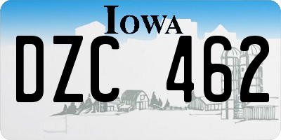 IA license plate DZC462