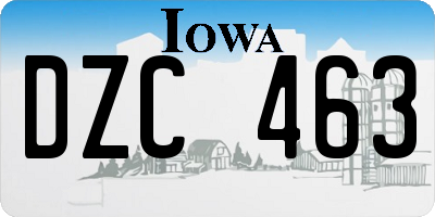 IA license plate DZC463