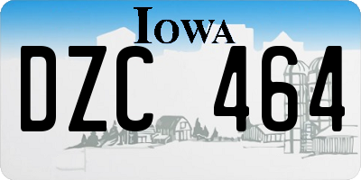 IA license plate DZC464