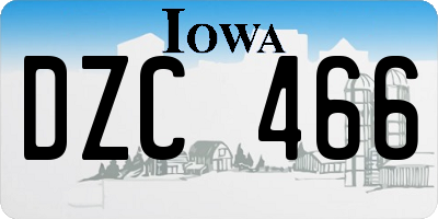 IA license plate DZC466