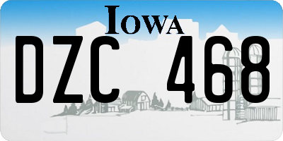 IA license plate DZC468