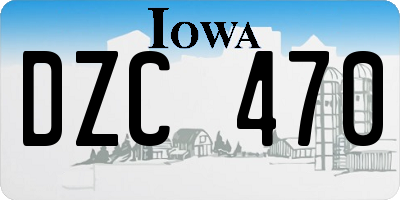 IA license plate DZC470