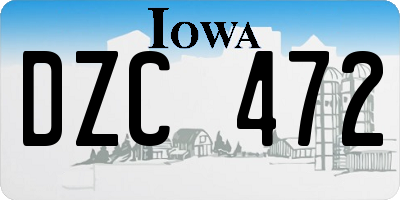 IA license plate DZC472