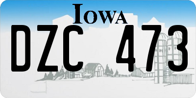 IA license plate DZC473