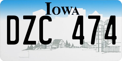 IA license plate DZC474