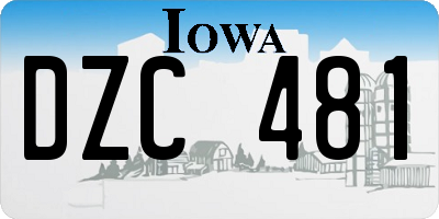 IA license plate DZC481