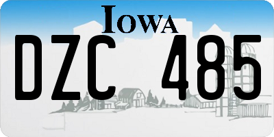 IA license plate DZC485