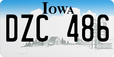 IA license plate DZC486