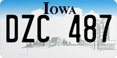 IA license plate DZC487