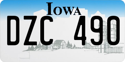 IA license plate DZC490