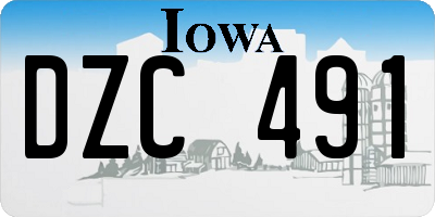 IA license plate DZC491