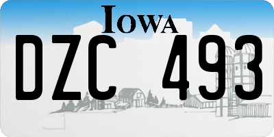 IA license plate DZC493