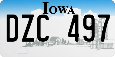 IA license plate DZC497