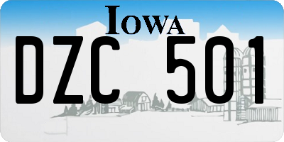 IA license plate DZC501