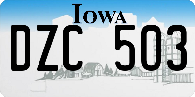 IA license plate DZC503