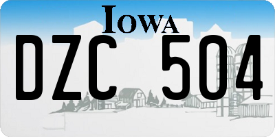 IA license plate DZC504