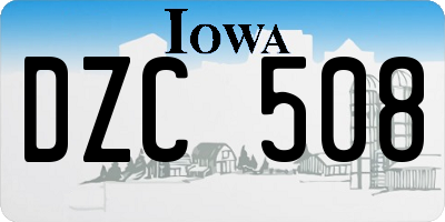 IA license plate DZC508