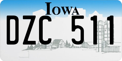 IA license plate DZC511