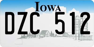 IA license plate DZC512