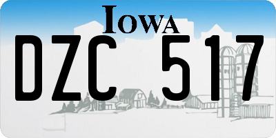 IA license plate DZC517