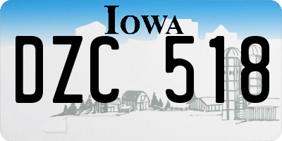 IA license plate DZC518