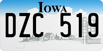 IA license plate DZC519