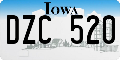 IA license plate DZC520