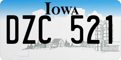 IA license plate DZC521