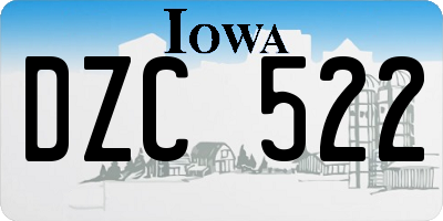 IA license plate DZC522