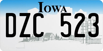 IA license plate DZC523