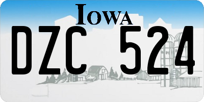 IA license plate DZC524