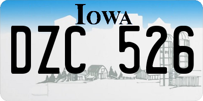 IA license plate DZC526