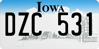 IA license plate DZC531