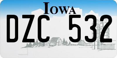 IA license plate DZC532