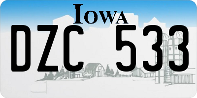 IA license plate DZC533