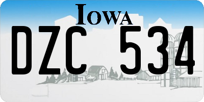 IA license plate DZC534