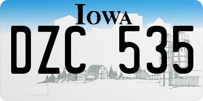 IA license plate DZC535