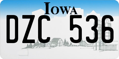 IA license plate DZC536