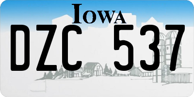 IA license plate DZC537