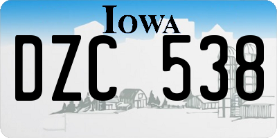 IA license plate DZC538