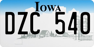 IA license plate DZC540