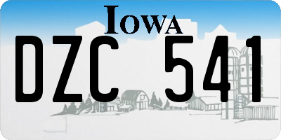 IA license plate DZC541