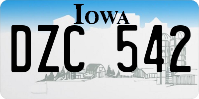 IA license plate DZC542