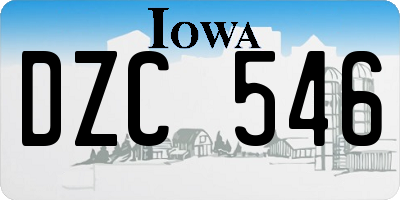 IA license plate DZC546