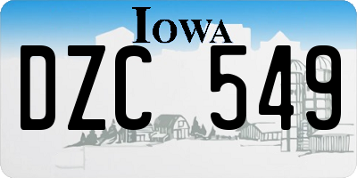 IA license plate DZC549